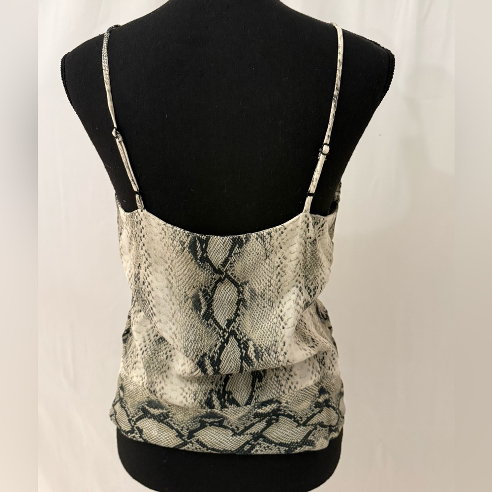 Karen Kane Snake Print Twist Front Cami Silk Feel Adjustable Strap Tank Size M - Picture 11 of 16